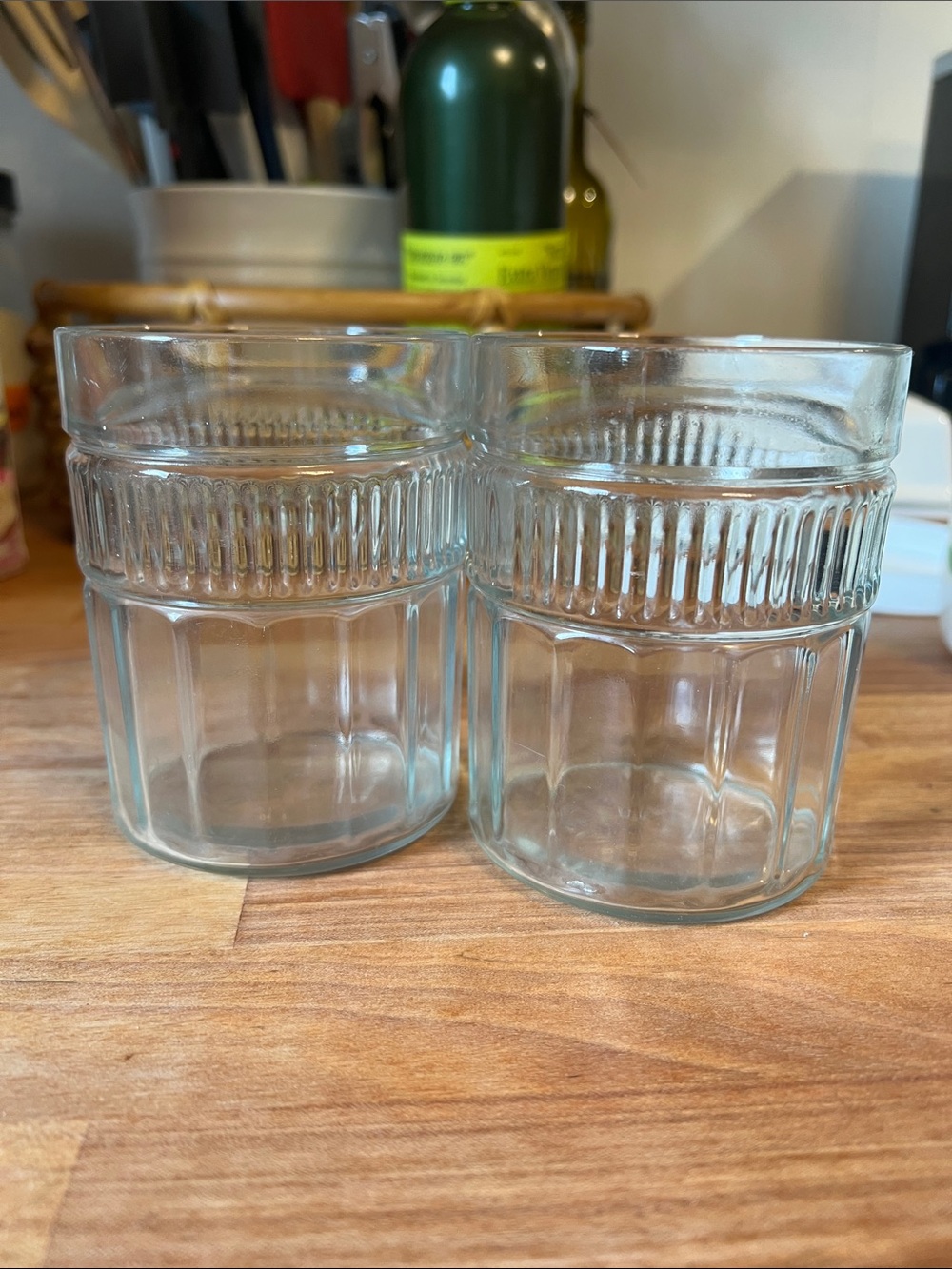 Set of 2 Clear Textured Anchor Glass Tumblers